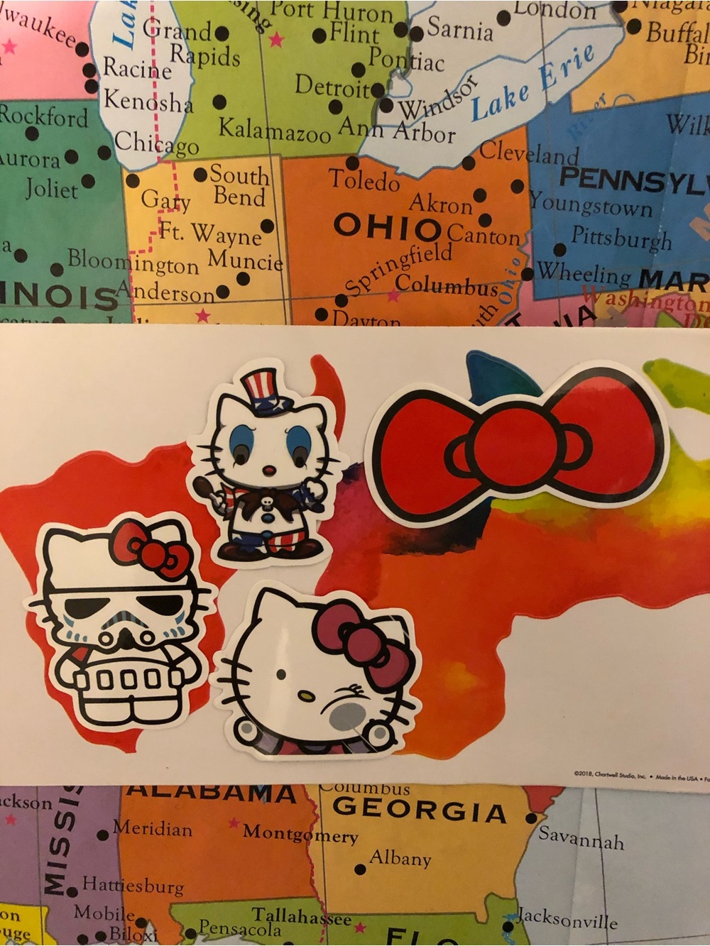 Hello Kitty Sticker Sheet - Red, White, Black Accents